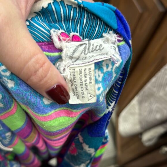 Vintage pychodelic wrap Maxi Skirt Alice of California - Picture 2 of 5